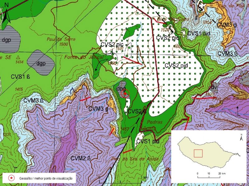 Geological map of Madeira Island detail, sheet a - PS01