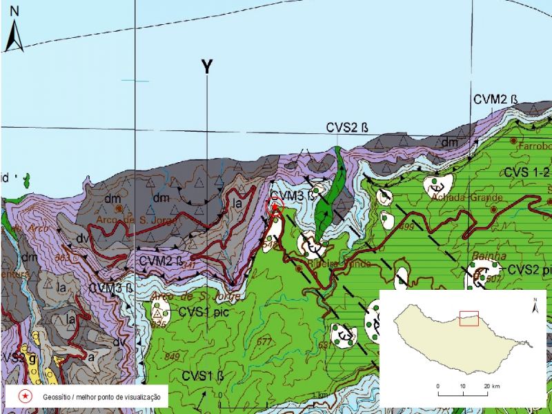 Geological map of Madeira Island detail, Sheet a and b - S02