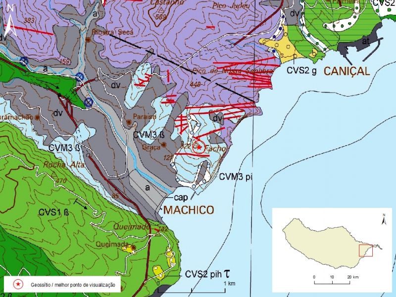Geological map of Madeira Island detail, Sheet b - M03
