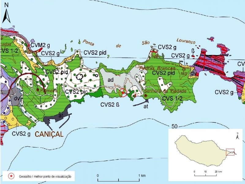 Geological map of Madeira Island detail, Sheet b - M01PSL04