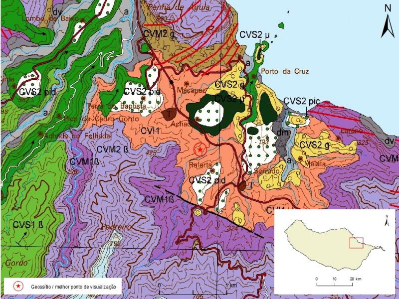 Geological map of Madeira Island detail, Sheet b - M05