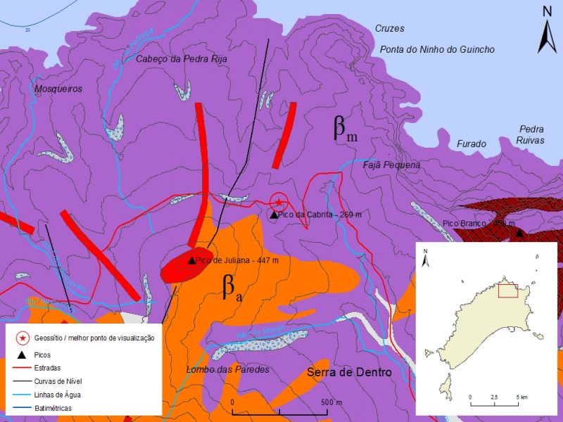 Extrato da carta geológica simplificada da ilha do Porto Santo - PSt08