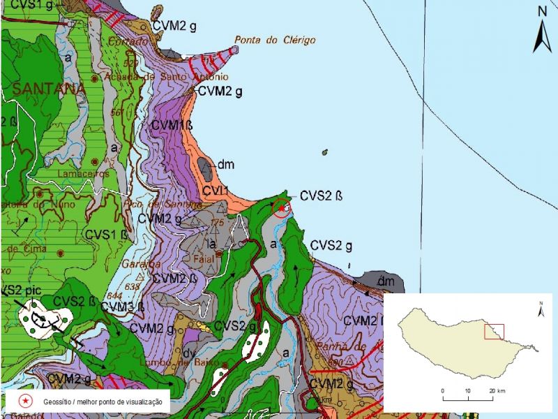 Geological map of Madeira Island detail, Sheet b - S01