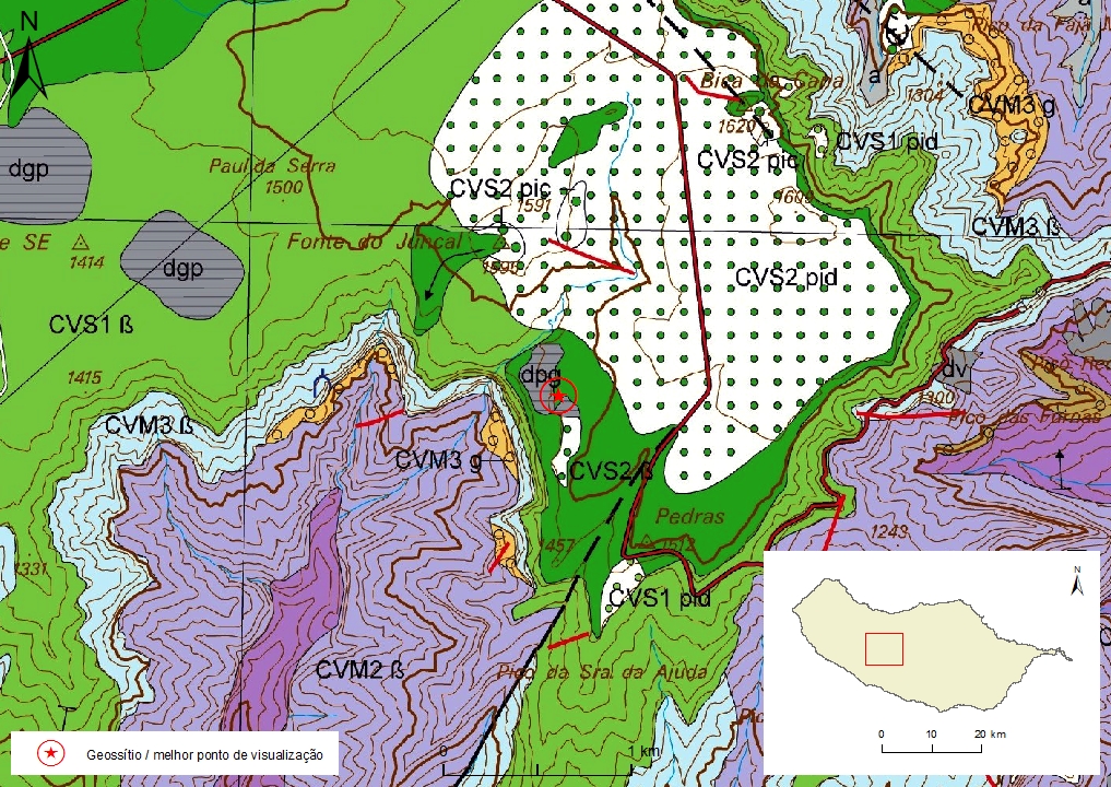 Geological map of Madeira Island detail, sheet a - PS01