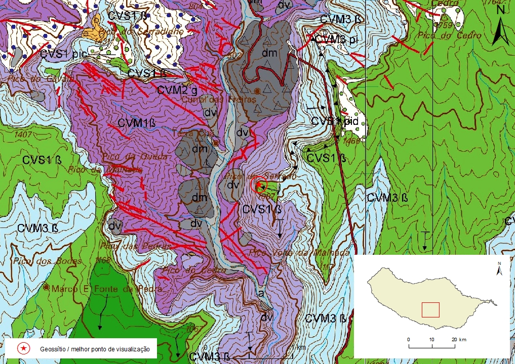 Geological map of Madeira Island detail, Sheet a - CL02