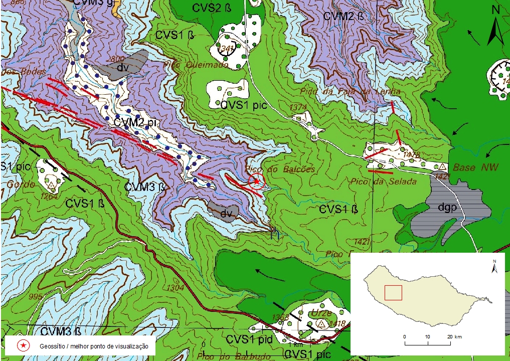 Geological map of Madeira Island detail, sheet a - C01