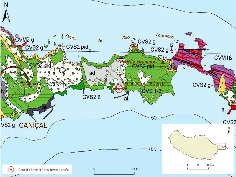 Geological map of Madeira Island detail, Sheet b - M01PSL06