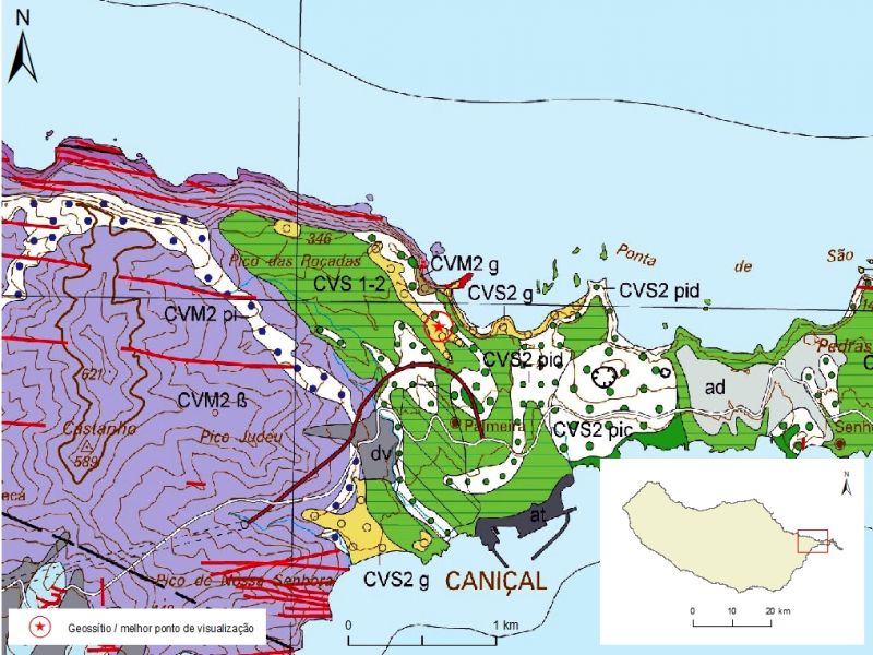 Extrato da carta geológica da ilha da Madeira - folha b - M01PSL04