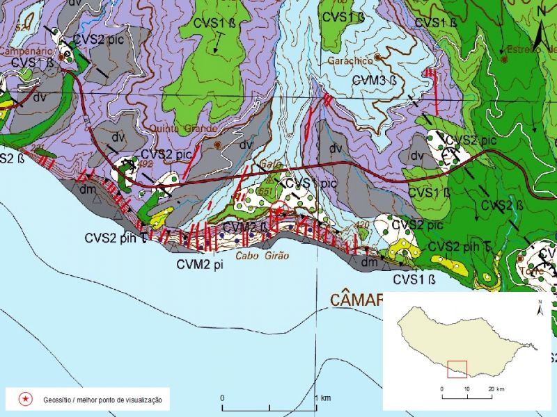 Extrato da carta geológica da ilha da Madeira, folha a - CL01