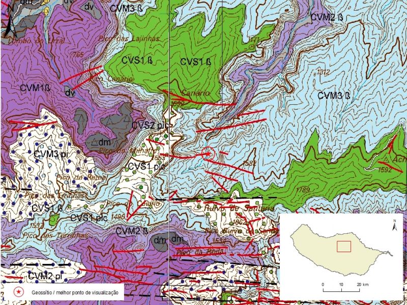Geological map of Madeira Island detail, Sheet b - S03