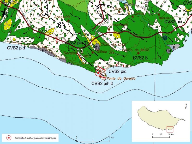 Extrato da carta geológica da ilha da Madeira - folha b - SC01