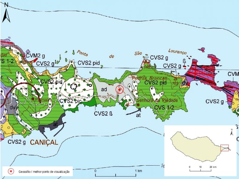Geological map of Madeira Island detail, Sheet b - M01PSL03