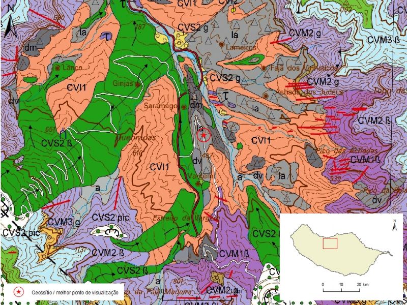 Extrato da carta geológica da ilha da Madeira, folha a - SV01
