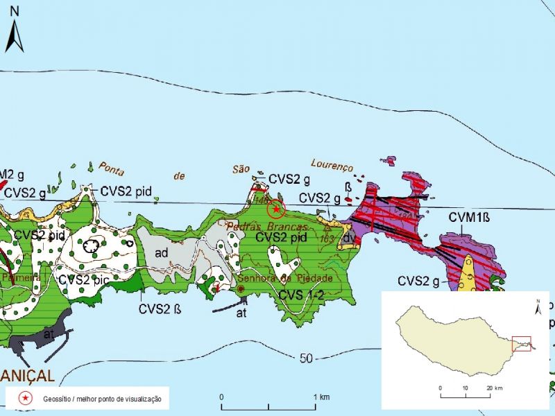 Extrato da carta geológica da ilha da Madeira - folha b - M01PSL02