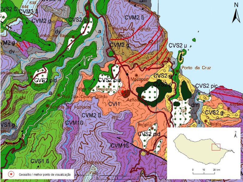 Geological map of Madeira Island detail, Sheet b - M06