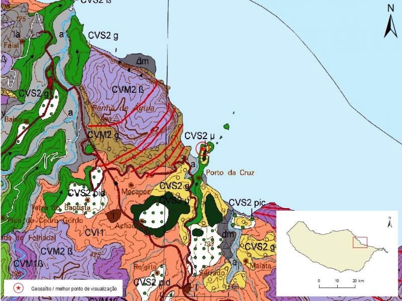 Geological map of Madeira Island detail, Sheet b - M07