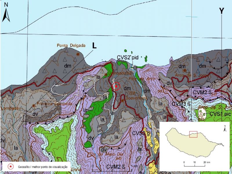 Geological map of Madeira Island detail, sheet a - SV02
