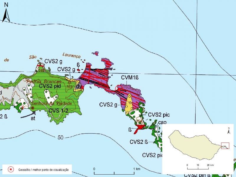 Geological map of Madeira Island detail, Sheet b - M01PSL08