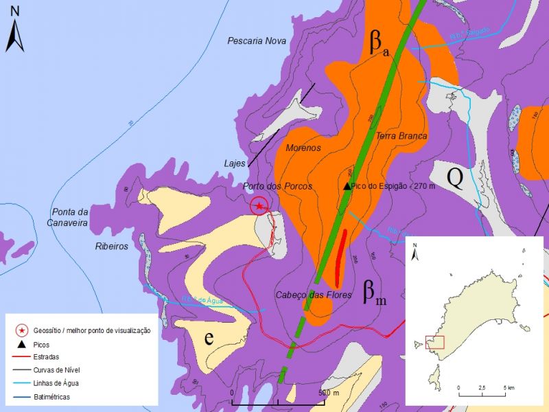 Extrato da carta geológica simplificada da ilha do Porto Santo - PSt02