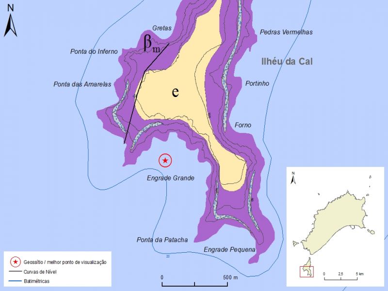 Extrato da carta geológica simplificada da ilha do Porto Santo - PSt04