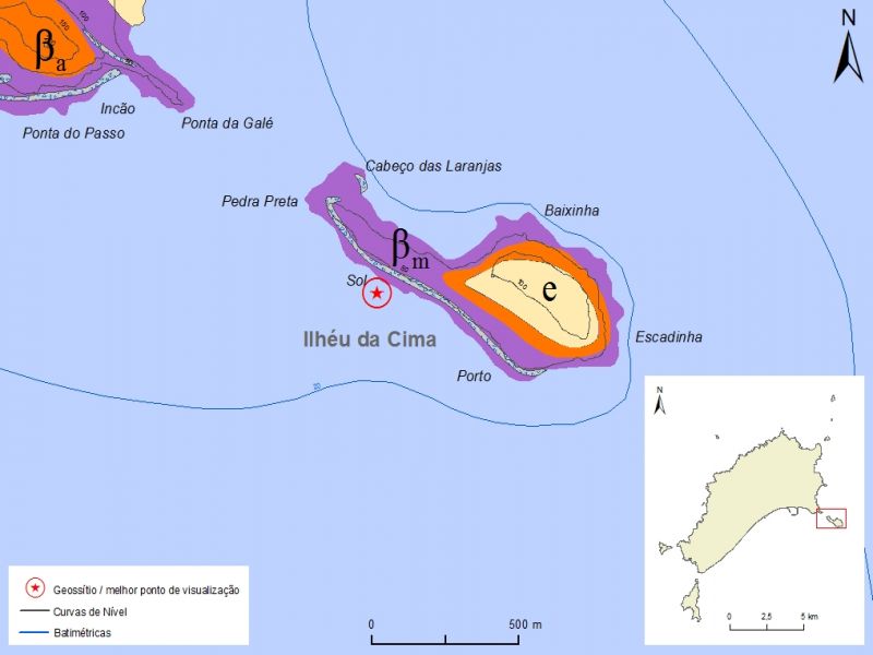 Extrato da carta geológica simplificada da ilha do Porto Santo - PSt05