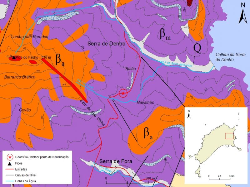 Extrato da carta geológica simplificada da ilha do Porto Santo - PSt07