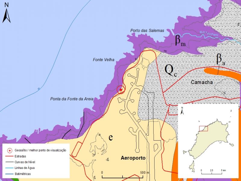 Extrato da carta geológica simplificada da ilha do Porto Santo - PSt09