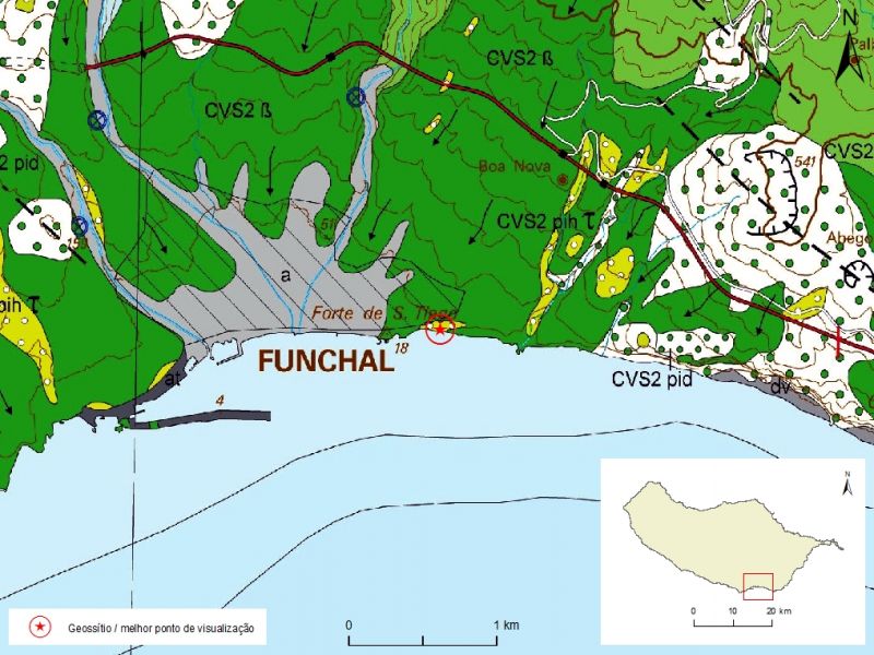 Geological map of Madeira Island detail, Sheet b - F01
