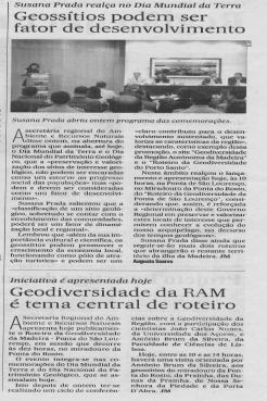 2017/04/22 - "Geossítios podem ser fator de desenvolvimento" (Jornal da Madeira)