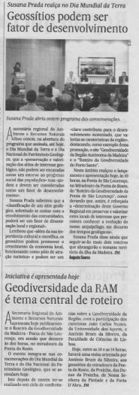 2017/04/22 - &quot;Geoss&iacute;tios podem ser fator de desenvolvimento&quot; (Jornal da Madeira)